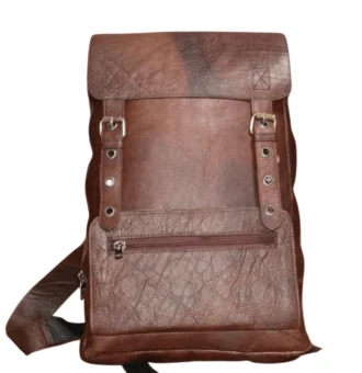 Buffalo Leather Drawstring Bag – Stylish & Durable Travel Companion (2)